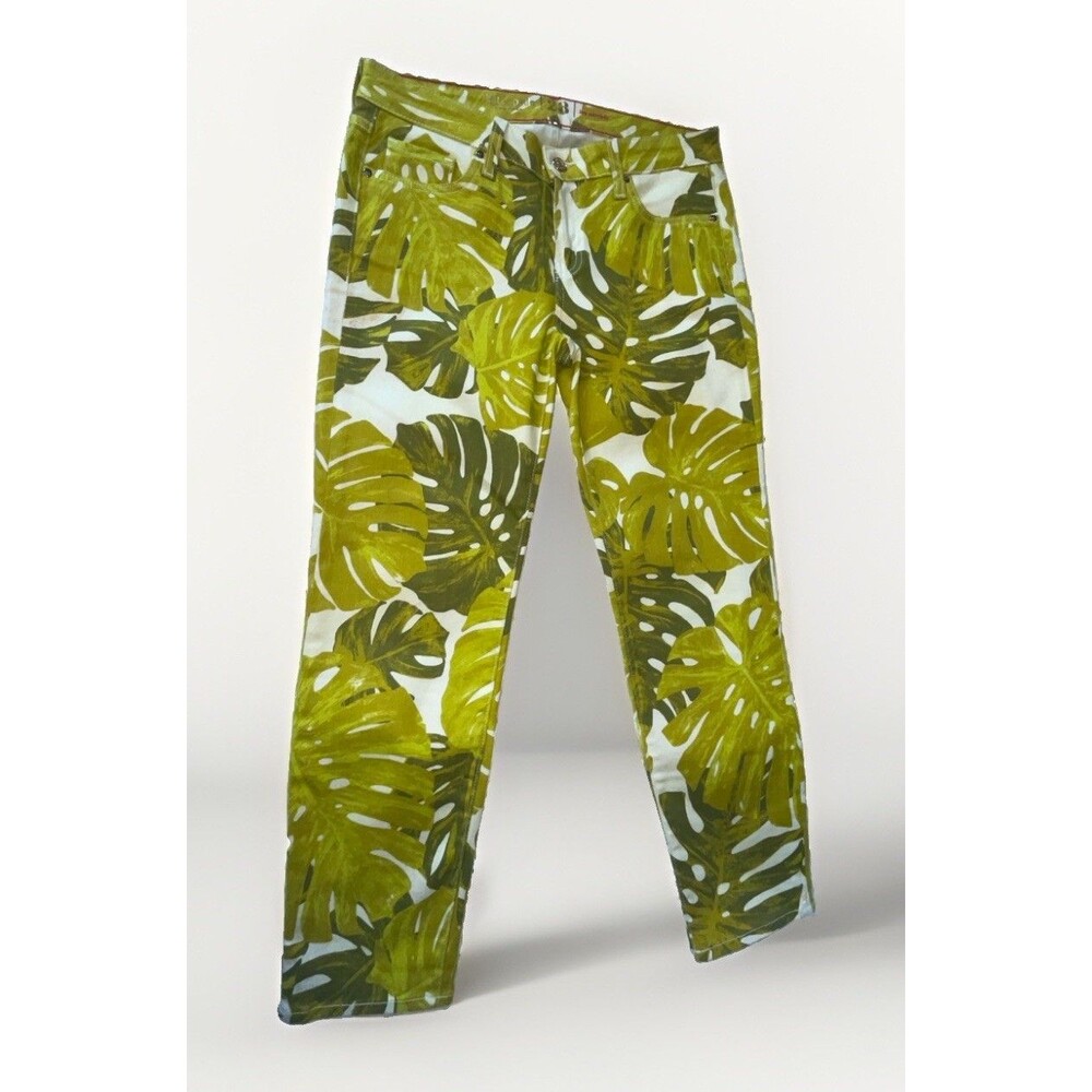 Kate Spade Broome St Havana Leaf Cropped Jeans 28 Monstera Print